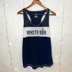 Majestic White Sox Sequin Black and White Tank Top